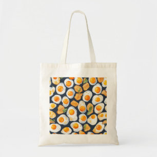 Tote Bag Œuf Frit & Toast Motif Sans Couture   Art Culinair
