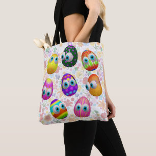 Tote Bag Œufs de Pâques dessin animé mignons et drôles