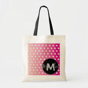 Tote Bag Oeufs Frits Ombrés Rose Nom Mignon Livres de Bibli