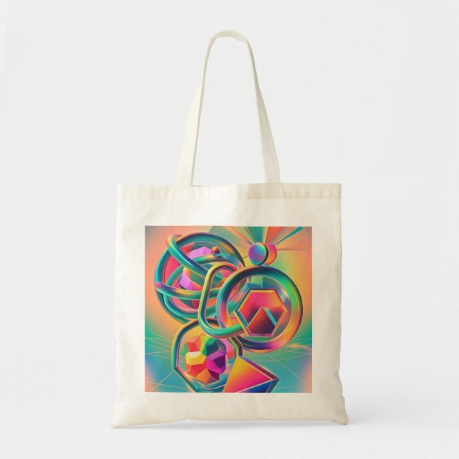 Tote Bag OEuvre abstraite colorée et fantaisiste (Devant)