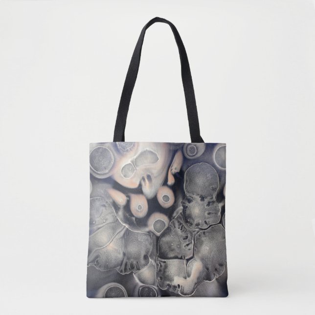 Tote Bag OEuvre abstraite grise et rose (Devant)