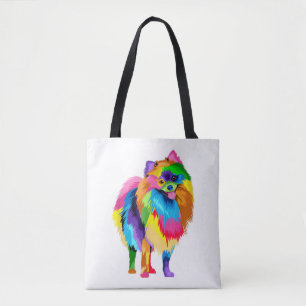 Tote Bag Oeuvre colorée de Poméranie - Animal Amoureux des 