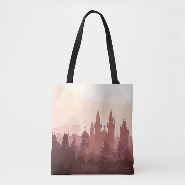 Tote Bag OEuvre d'art acrylique de Prague| (Devant)