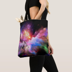 Tote Bag oeuvre d'art en nuage de SlipperyJoe abstraite vib