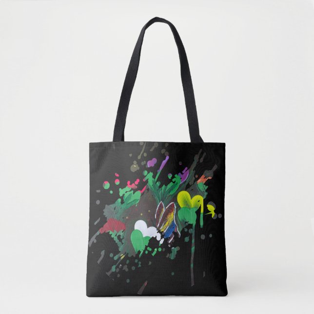 Tote Bag Œuvre d'art faite main - Papillon Bolssom (Devant)