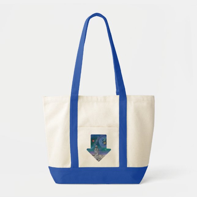 Tote Bag Œuvre d'art faite main - Vue de la Terre  (Devant)