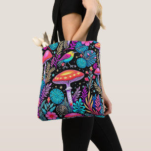 Tote Bag Oeuvre de champignons de la forêt enchantée