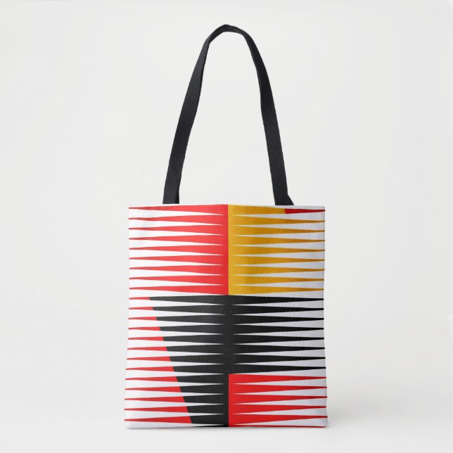Tote Bag OEuvre rouge, noire et jaune (Devant)