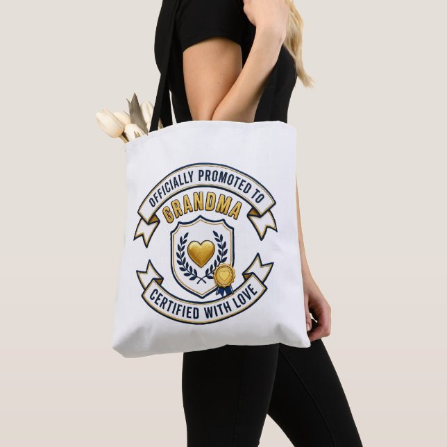 Tote Bag Officiellement promue grand-mère (De près)