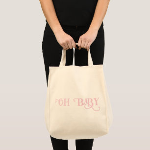 Tote Bag Oh Baby Personnalisé Fille Rose