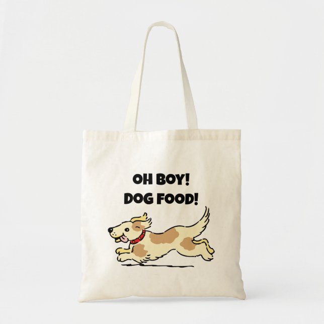 Tote Bag Oh Boy Chien Nourriture Affamé Chiot Illustration  (Devant)