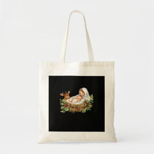 Tote Bag Oh cerf Marie Crèche de Noël Jésus 