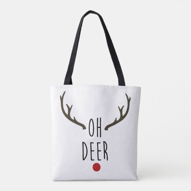 Tote Bag OH DEER Reindeer Noël Festif de Noël (Dos)