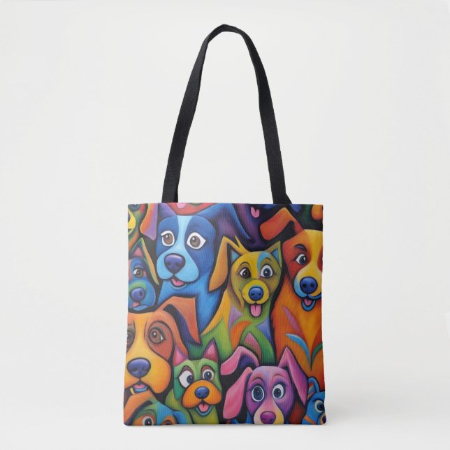 Tote Bag Oh mon dieu Chien abstrait (Devant)