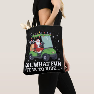Tote Bag Oh, quel plaisir de monter dans le golf de Noël de