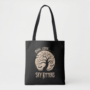 Tote Bag Oh Regardez Les Chats Du Ciel Halloween Drôles De