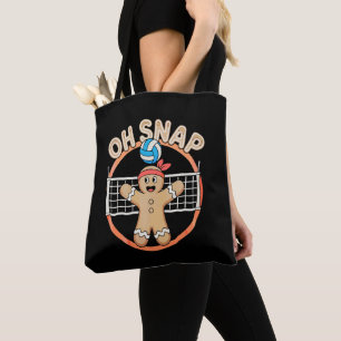 Tote Bag Oh Snap Bonhomme en pain d'épices Noël Volleyball 