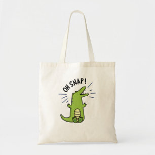 Tote Bag Oh Snap Funny Snapping Crocodile Pun