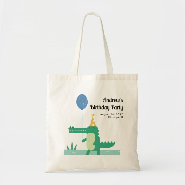 Tote Bag Oh Snap mignon Anniversaire de enfant Alligator (Devant)