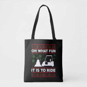 Tote Bag Oh What Fun It Is To Ride Golf Cart Christmas