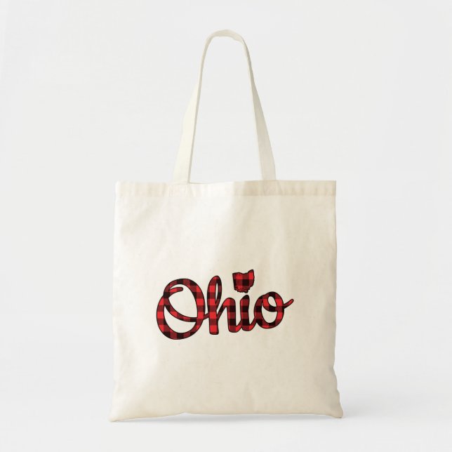 Tote Bag Ohio Buffalo Plaid Christmas Ohio Pride Buckeye St (Devant)