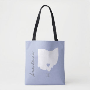 Tote Bag Ohio State map personnalise name