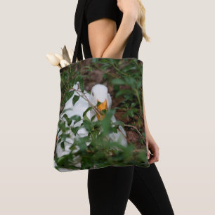 Tote Bag Oie blanche dans les buissons, animal mignon