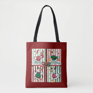 Tote Bag Oie de Noël drôle de vacances animal renne canard