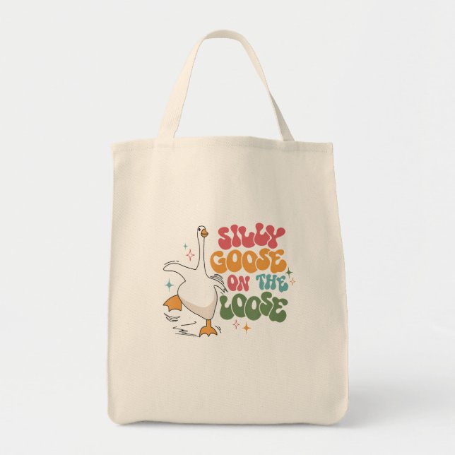 Tote Bag Oie Silly Sur L'Oie Silly Super Retro Loose (Devant)