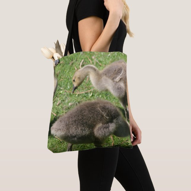 Tote Bag Oies dans l'herbe (De près)
