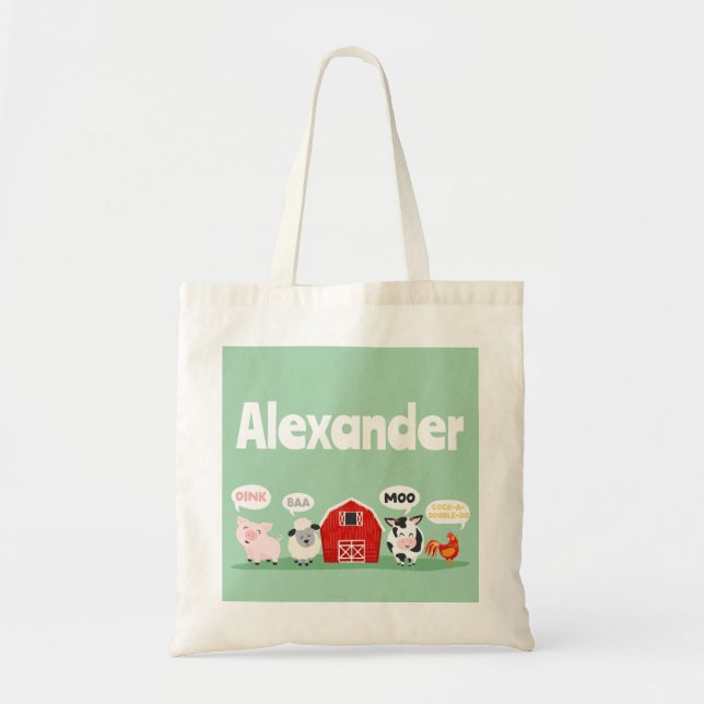 Tote Bag Oink Baa Moo Agritourisme Animaux mignons Enfants (Devant)