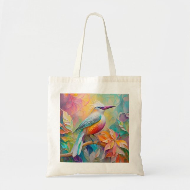 Tote Bag Oiseau à poitrine rouge à bec rose (Devant)