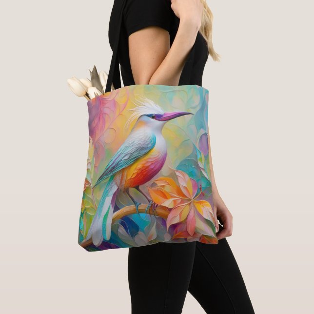 Tote Bag Oiseau à poitrine rouge à bec rose (De près)