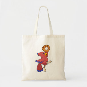 Tote Bag Oiseau au baseball avec gant de baseball