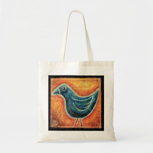 Tote Bag Oiseau bleu au pastel à l'huile