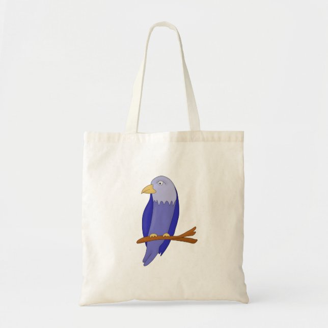 Tote Bag Oiseau bleu sur une branche (Devant)