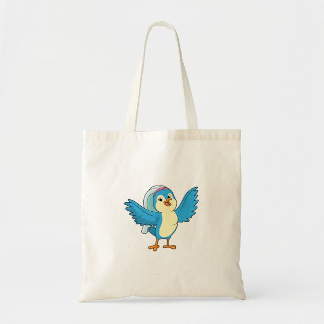 Tote Bag Oiseau comme mariée avec voile (Devant)