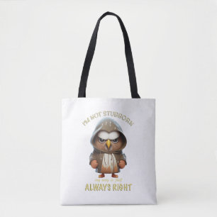Tote Bag Oiseau d'aigle Je ne suis pas têtu Mon chemin est