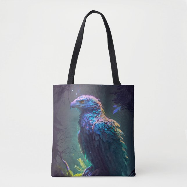Tote Bag Oiseau d'aigle Portrait animal Peinture Faune (Devant)