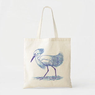 Tote Bag Oiseau d'aigrettes bleu