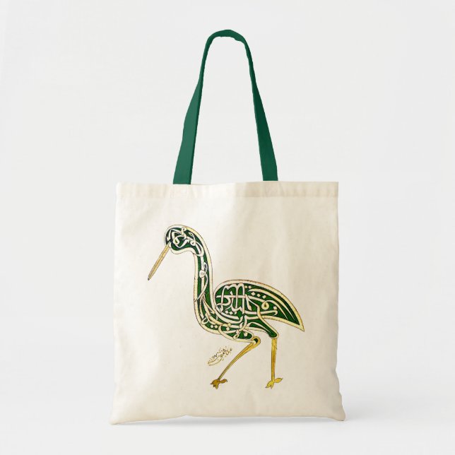 Tote Bag Oiseau de calligraphie (cigogne) (Devant)