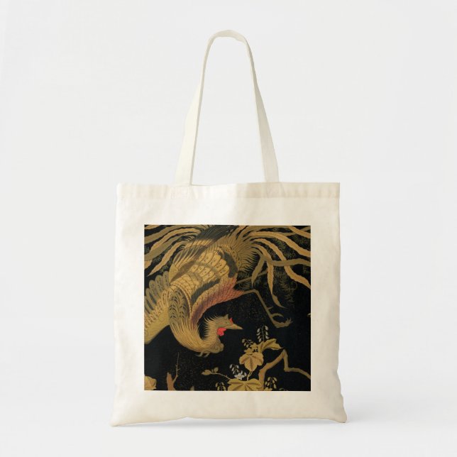 Tote Bag Oiseau de coq d'or Classique japonais Antique (Devant)