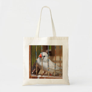 Tote Bag Oiseau de Finch Blanc en cage