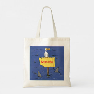 Tote Bag Oiseau de mer amusant entouré de dessins animés de