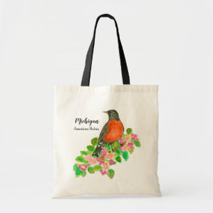Tote Bag Oiseau d'État du Michigan Robin américain