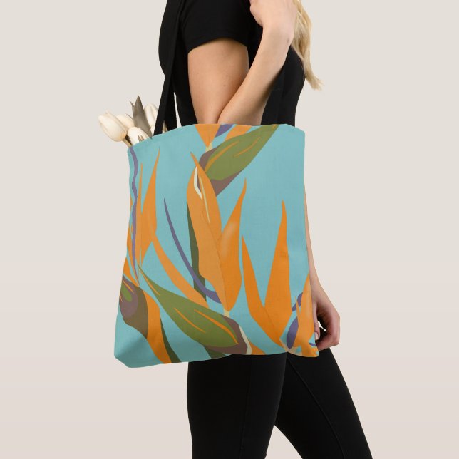 Tote Bag Oiseau du Paradis Allover Fourre-tout (De près)