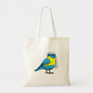 Tote Bag Oiseau en mariée avec couronne de fleurs