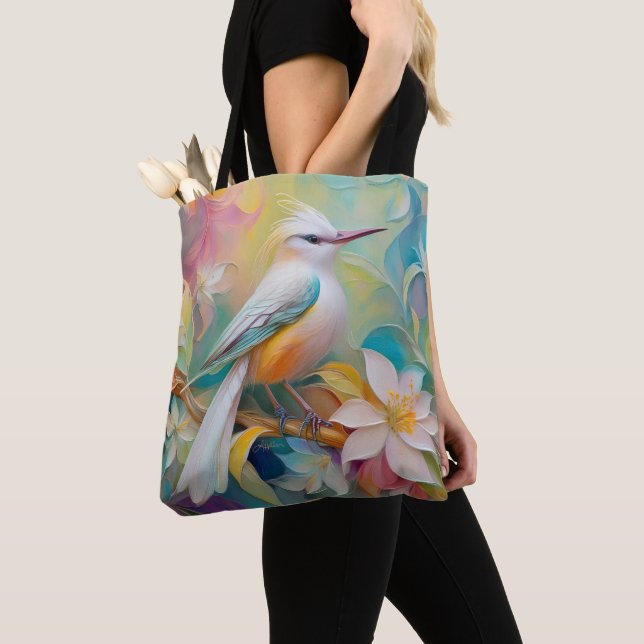 Tote Bag Oiseau Fantastique à Dos Doré Touffu (De près)