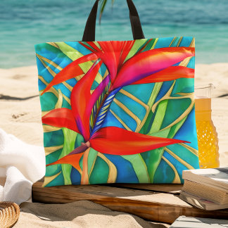 Tote Bag Oiseau hawaïen Abstrait de Paradise Flower