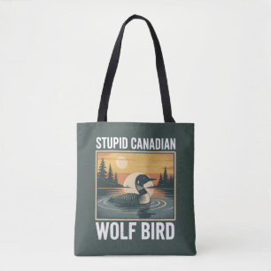 Tote Bag Oiseau loup canadien stupide Animal sarcastique 